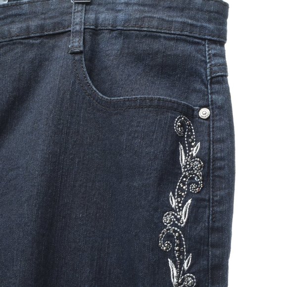 COS Deep Blue Wash Embellished Jeans Women's Size Plus18W - Picture 6 of 14